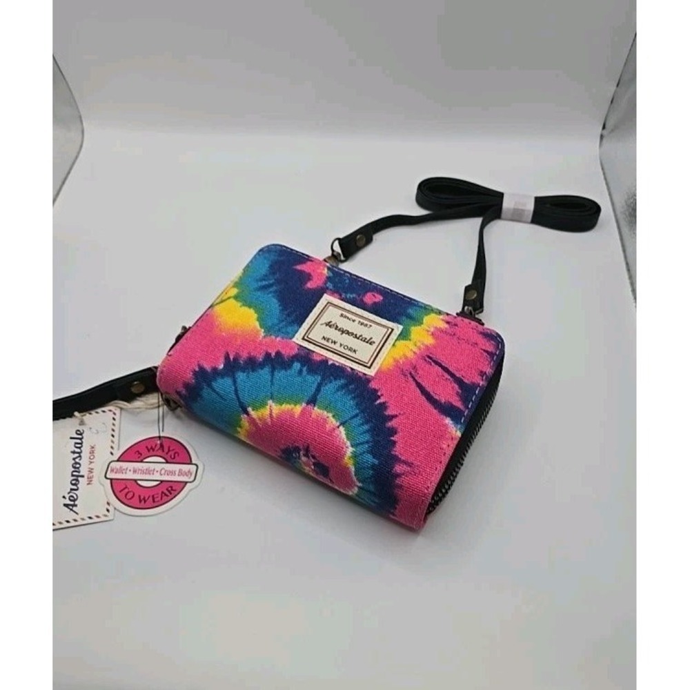 Aeropostle Tie Dye Handbag 2 Zipper Wallet Wristlet New‎ With Tags